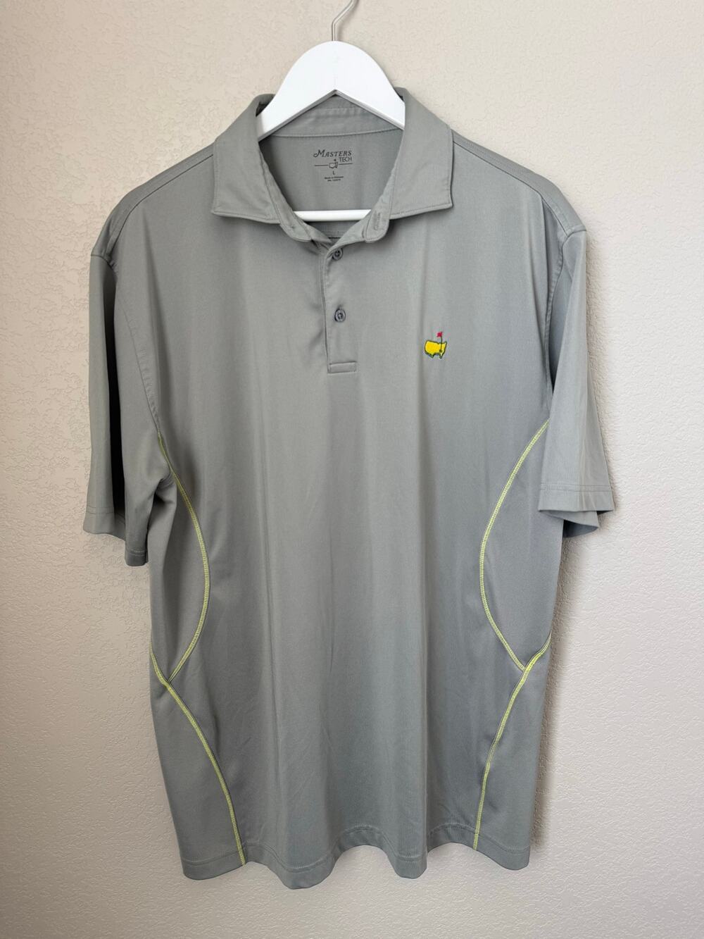 Masters Tech Golf Polo Men's Size Large Gray Stretch Performance Sport